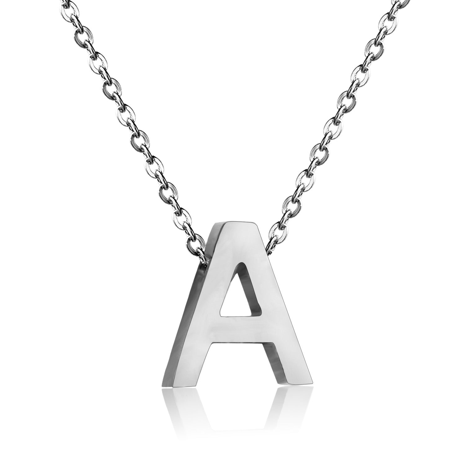 ASON Delicate Classic Style Initial 26 Letters Alphabet Chain Pendant Necklace Stainless Steel Color Jewelry Chokers asonjewelry